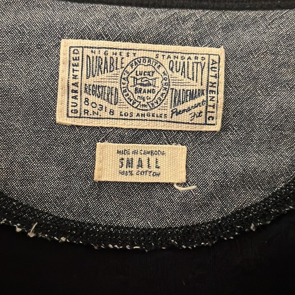 Lucky Brand | Men’s Navy Blue Button T-Shirt - Picture 5 of 6